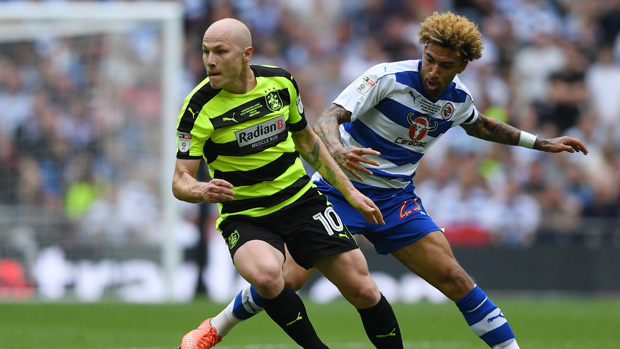 Aaron Mooy on the ball for Huddersfield Town in the Playoff Final.