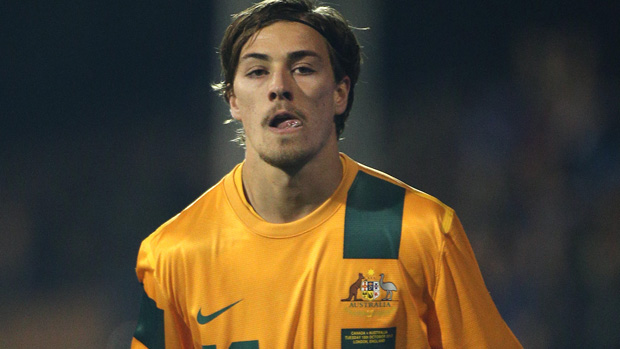 Jackson Irvine in action for the Socceroos in 2013.