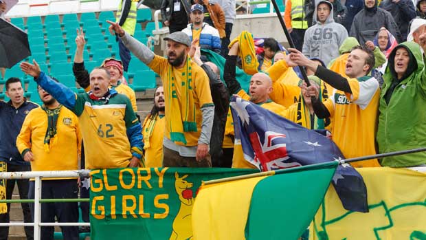 Caltex Socceroos fans show their support in the 1-1 draw with Iraq.