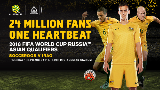 The Caltex Socceroos kick off their Road to Russia in Perth against Iraq on September 1.