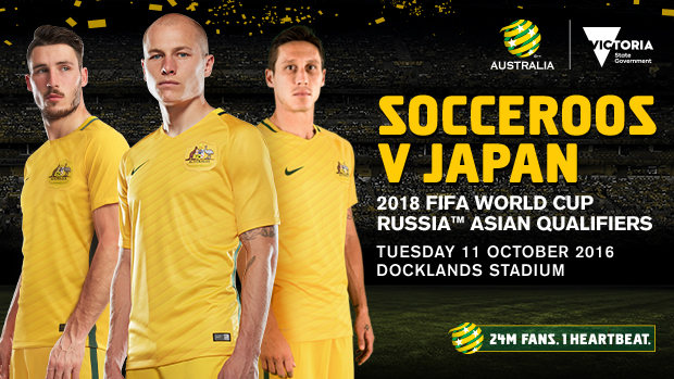 Melbourne's Docklands Stadium will host the Caltex Socceroos' World Cup Qualifier against Japan in October.