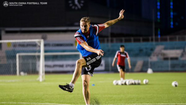 Daniel McBreen in training with club side South China.