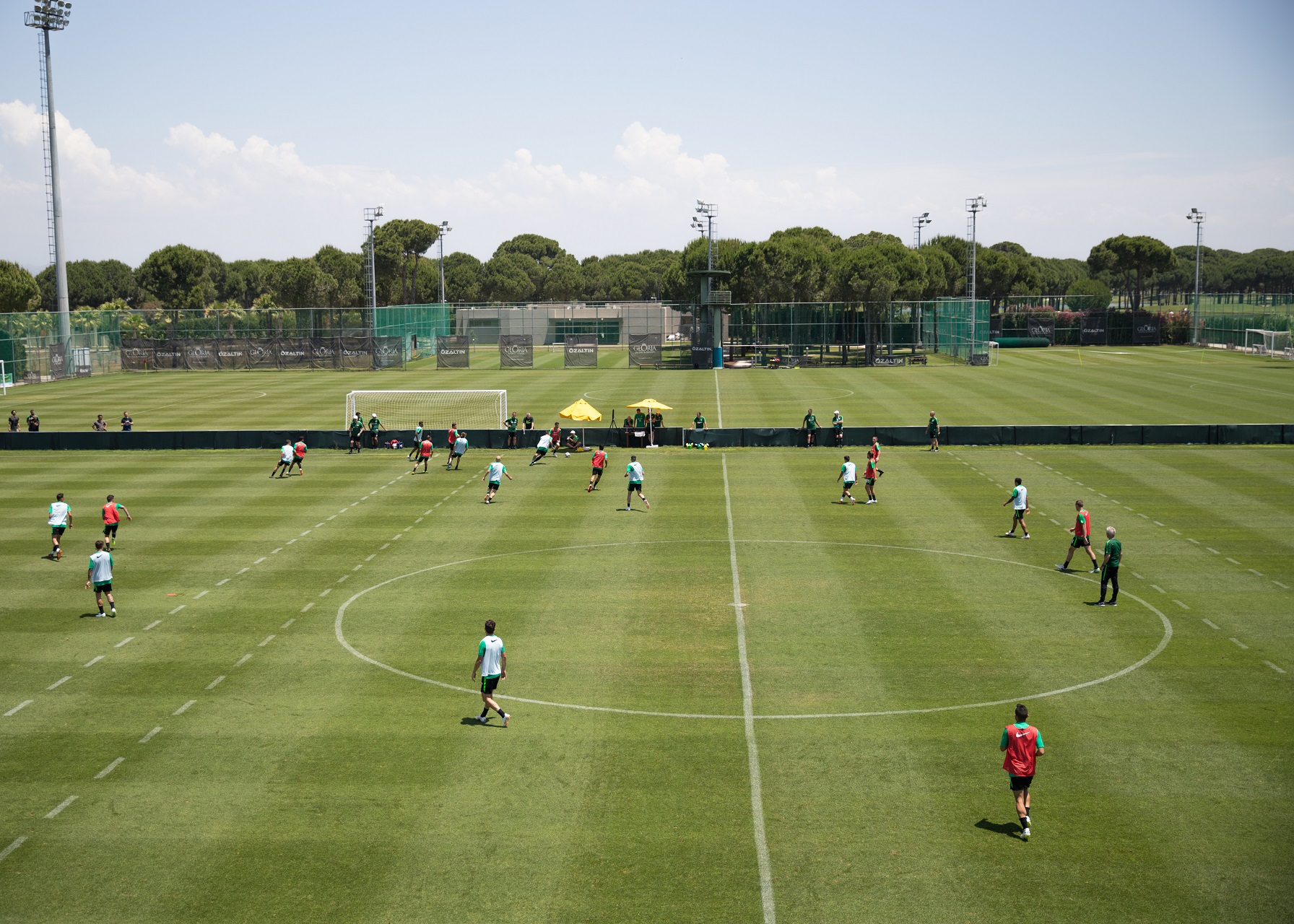 An aerial shot of Caltex Socceroos training An aerial shot of Caltex Socceroos training