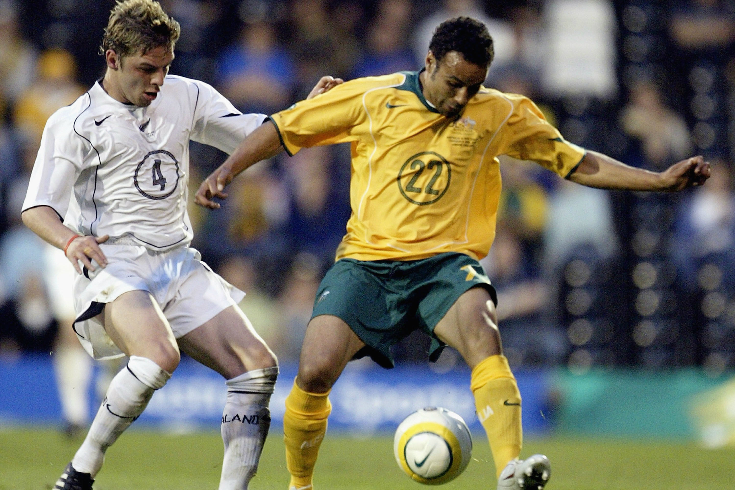 Archie Thompson on the ball against New Zealand. Archie Thompson on the ball against New Zealand.