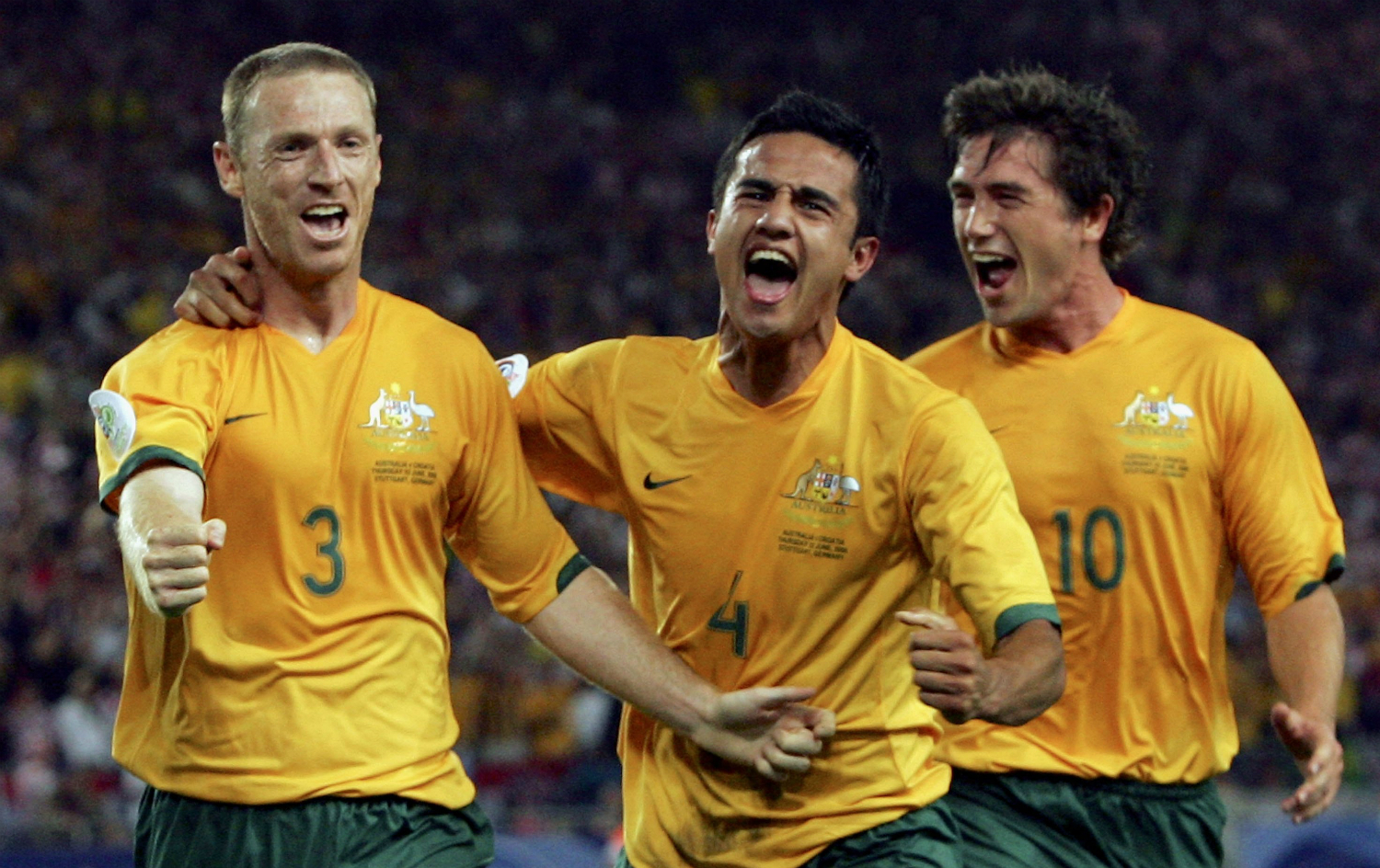 Craig Moore Tim Cahill and Harry Kewell Craig Moore Tim Cahill and Harry Kewell