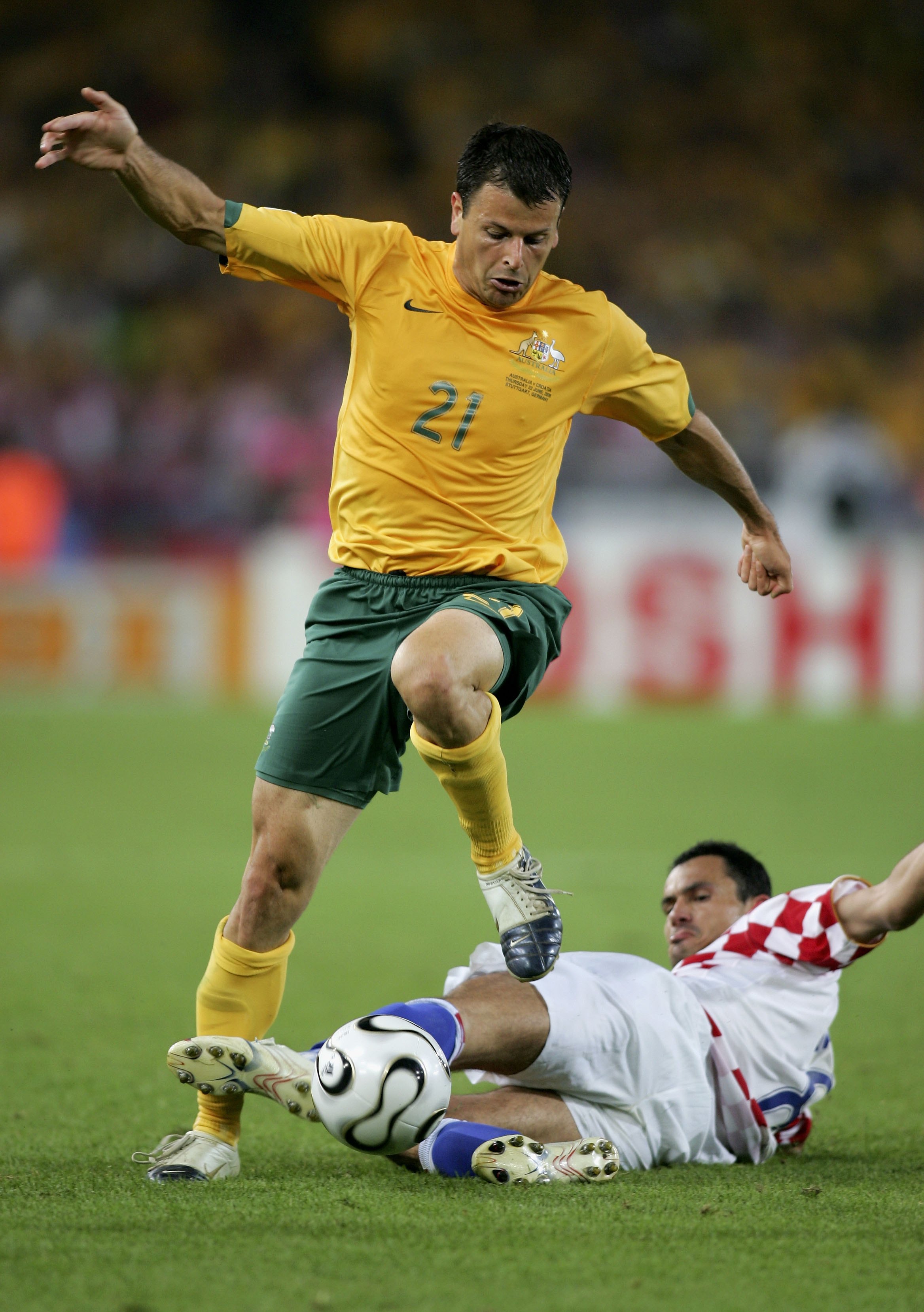 Mile Sterjovski in action against Croatia Mile Sterjovski in action against Croatia
