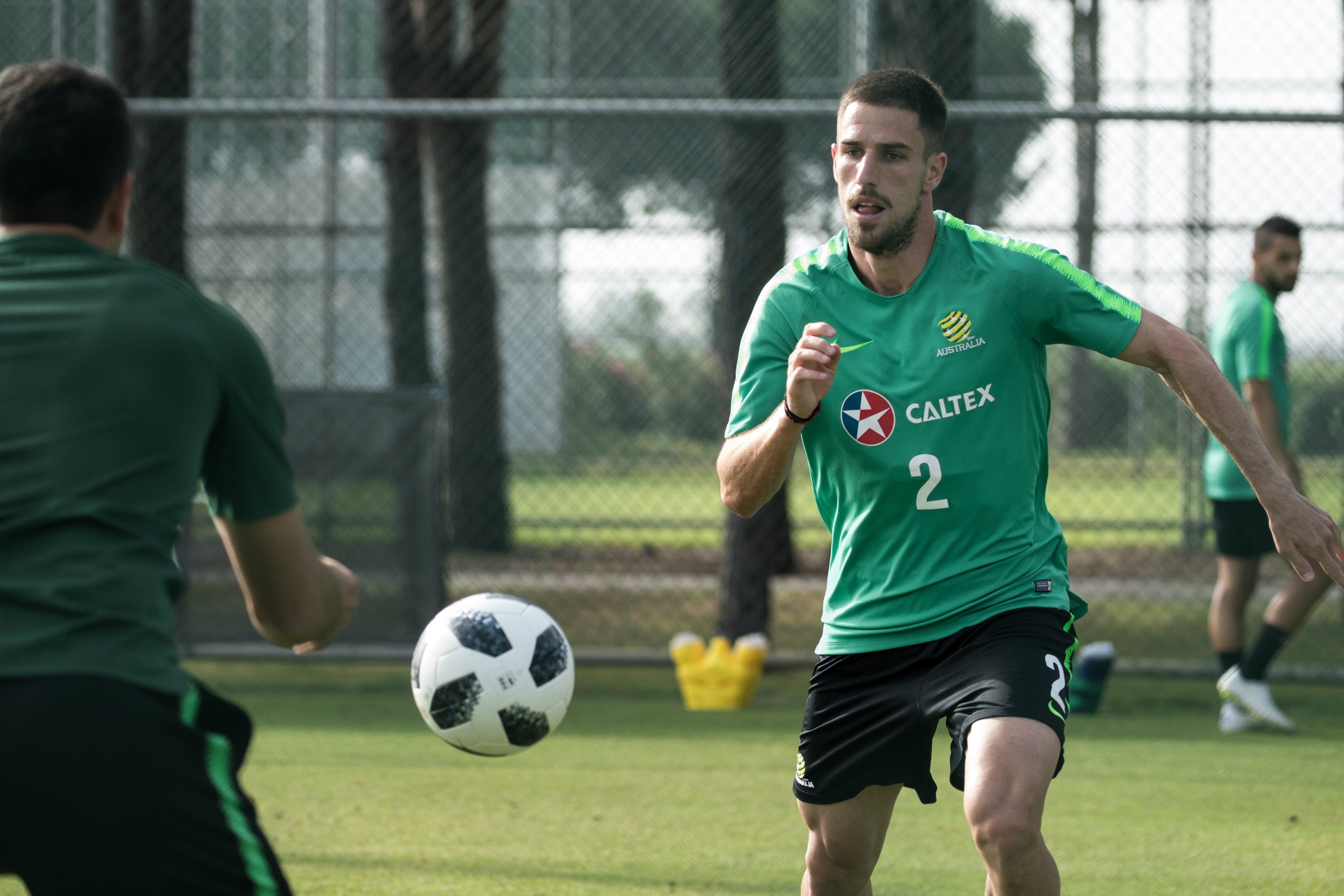 Milos Degenek hard at work on the training pitch. Milos Degenek hard at work on the training pitch.