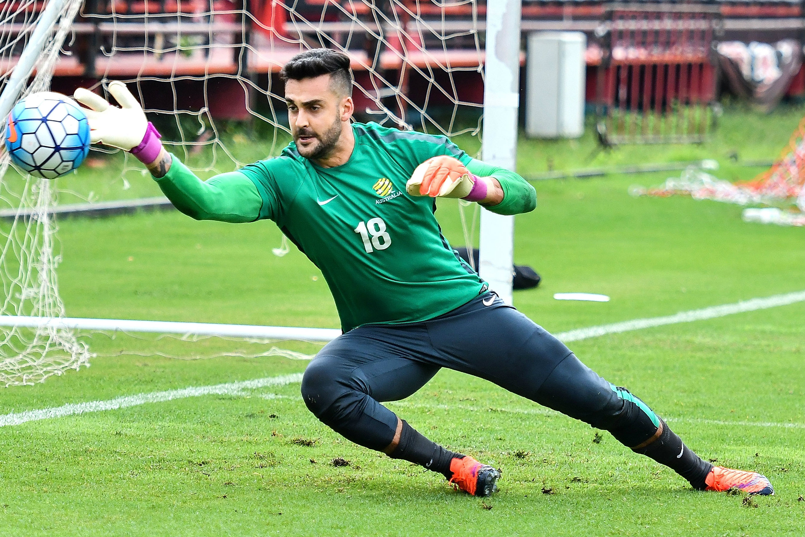 Adam Federici in training with the Caltex Socceroos. Adam Federici in training with the Caltex Socceroos.