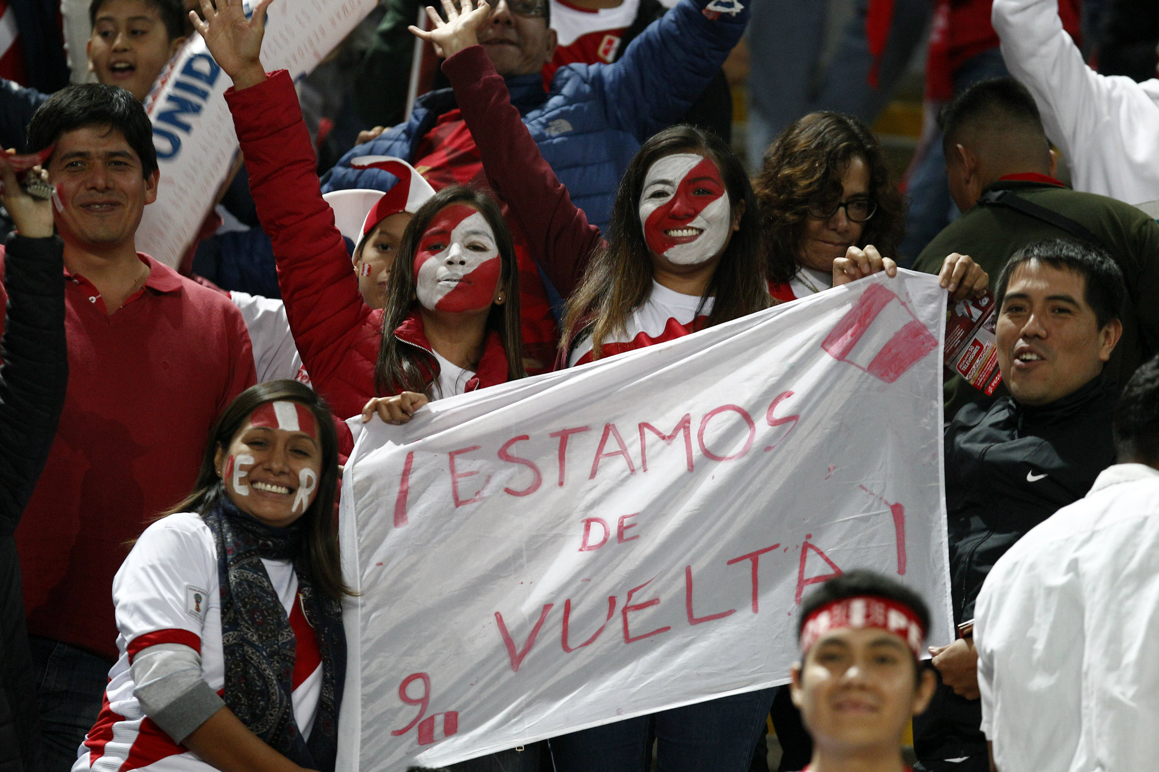 Peru fans soak up the atmosphere in Lima. Peru fans soak up the atmosphere in Lima.