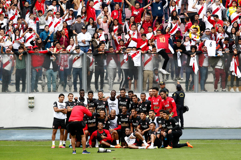 Peru during an open training session before the FIFA World Cup Peru during an open training session before the FIFA World Cup