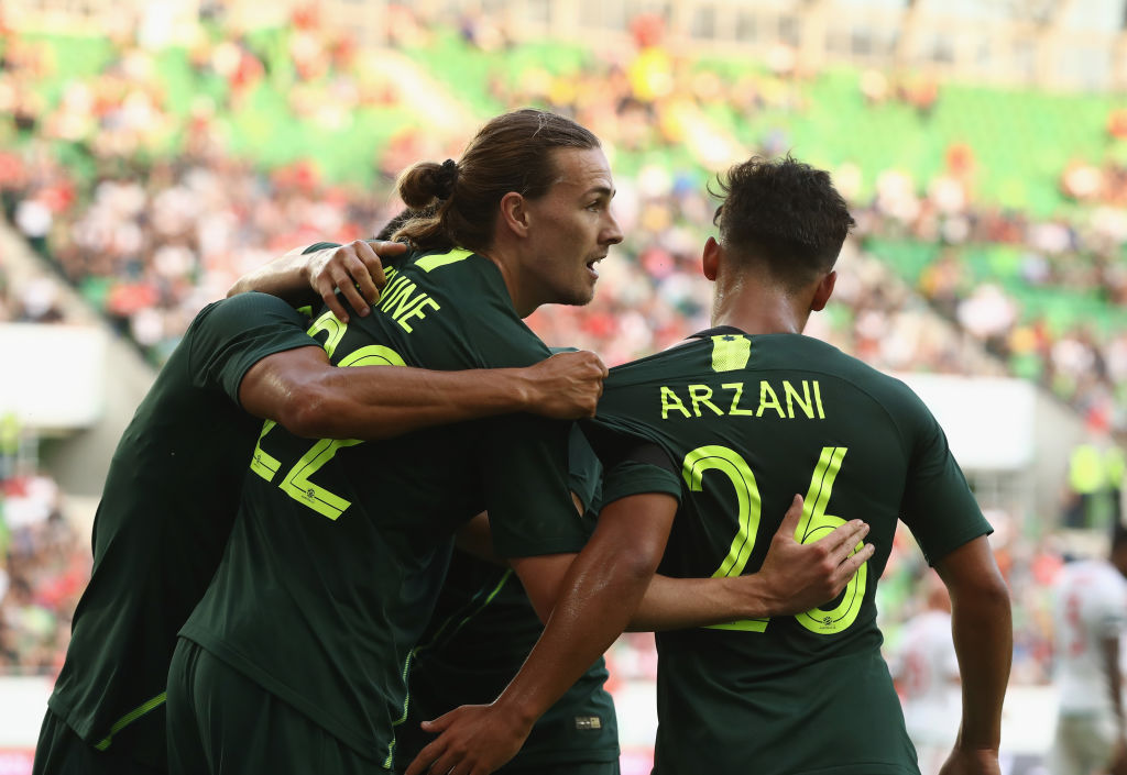 Daniel Arzani and Jackson Irvine v Hungary Daniel Arzani and Jackson Irvine v Hungary