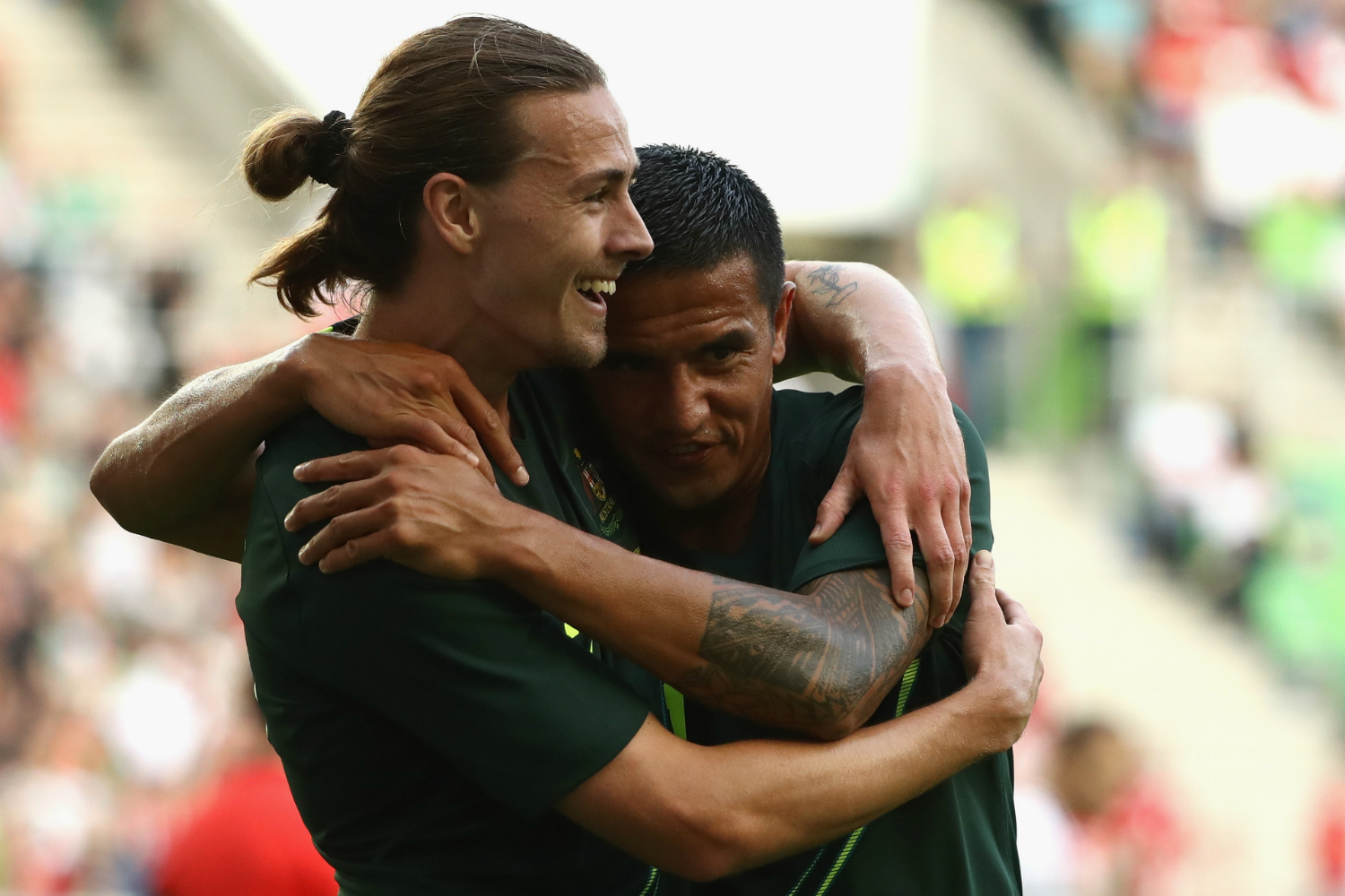 Jackson Irvine and Tim Cahill Jackson Irvine and Tim Cahill