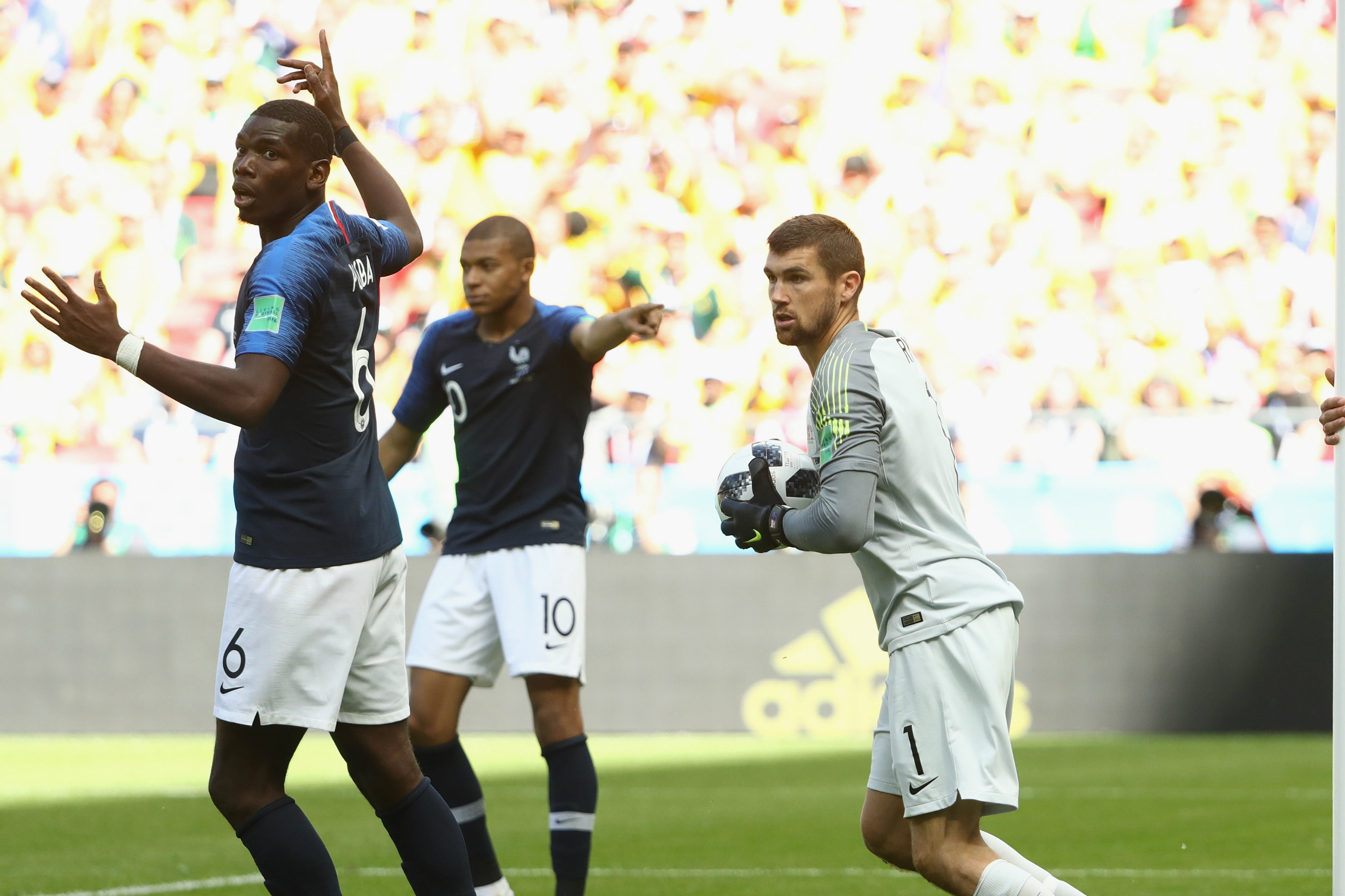 Paul Pogba Mat Ryan France Paul Pogba Mat Ryan France