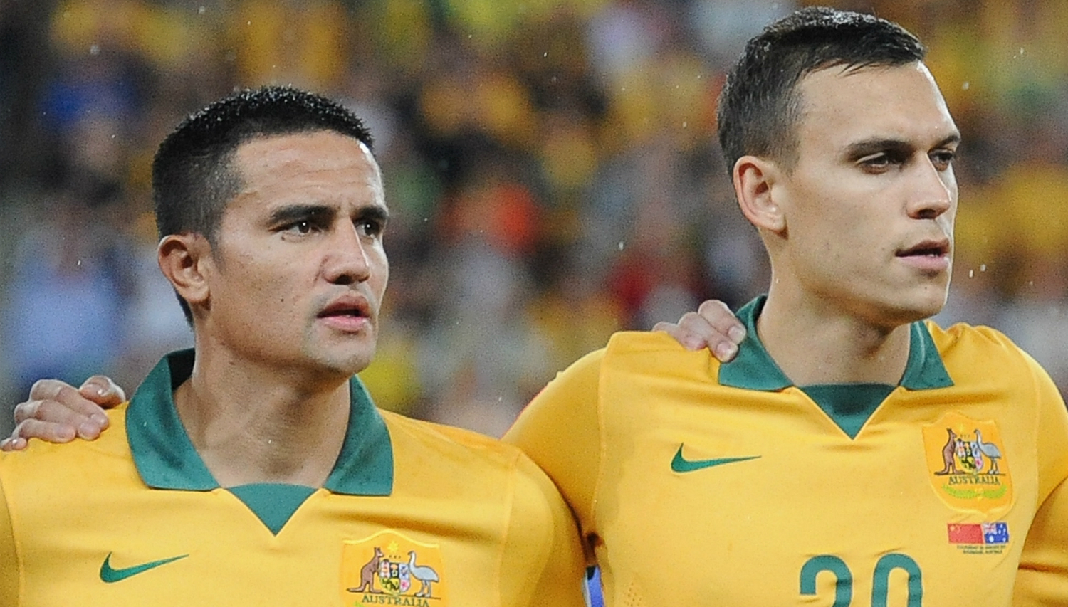 Tim Cahill and Trent Sainsbury Tim Cahill and Trent Sainsbury