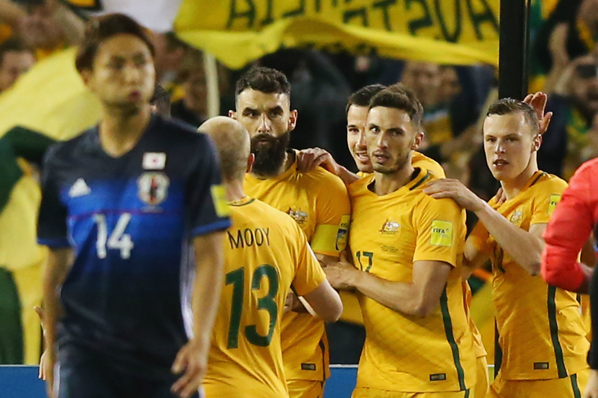 In qualifying for the 2018 World Cup, Jedinak scored a crucial goal against Japan in Melbourne. In qualifying for the 2018 World Cup, Jedinak scored a crucial goal against Japan in Melbourne.