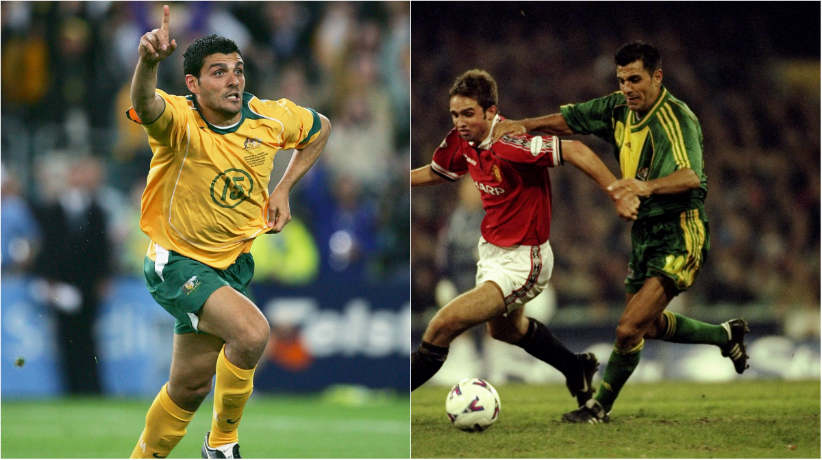 John and Ross Aloisi playing for the Caltex Socceroos John and Ross Aloisi playing for the Caltex Socceroos
