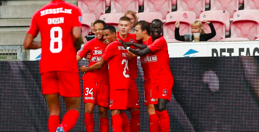 Awer Mabil celebrates Awer Mabil celebrates
