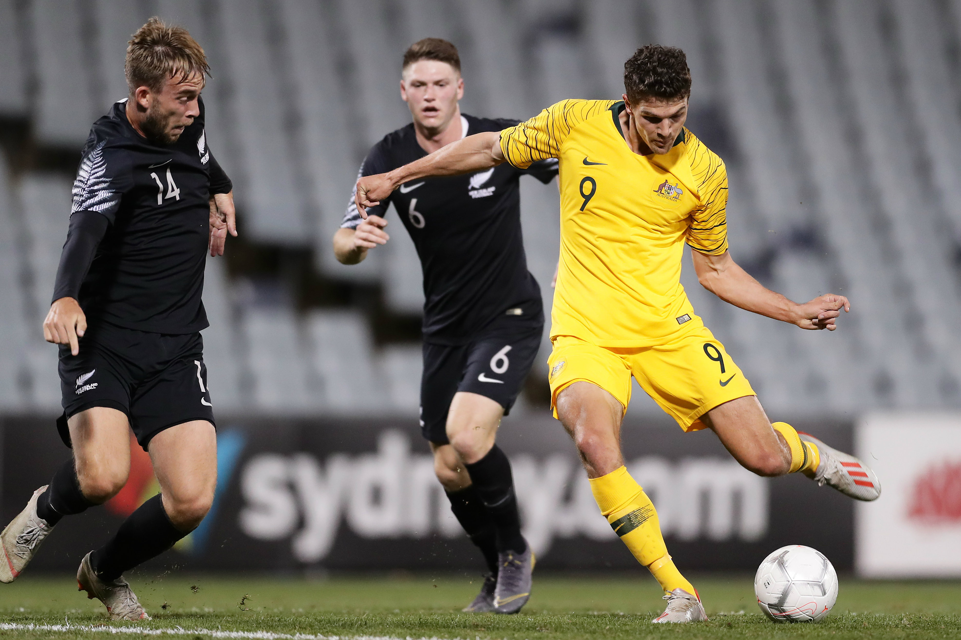 George Blackwood gets a shot away under pressure from New Zealand's defence George Blackwood gets a shot away under pressure from New Zealand's defence