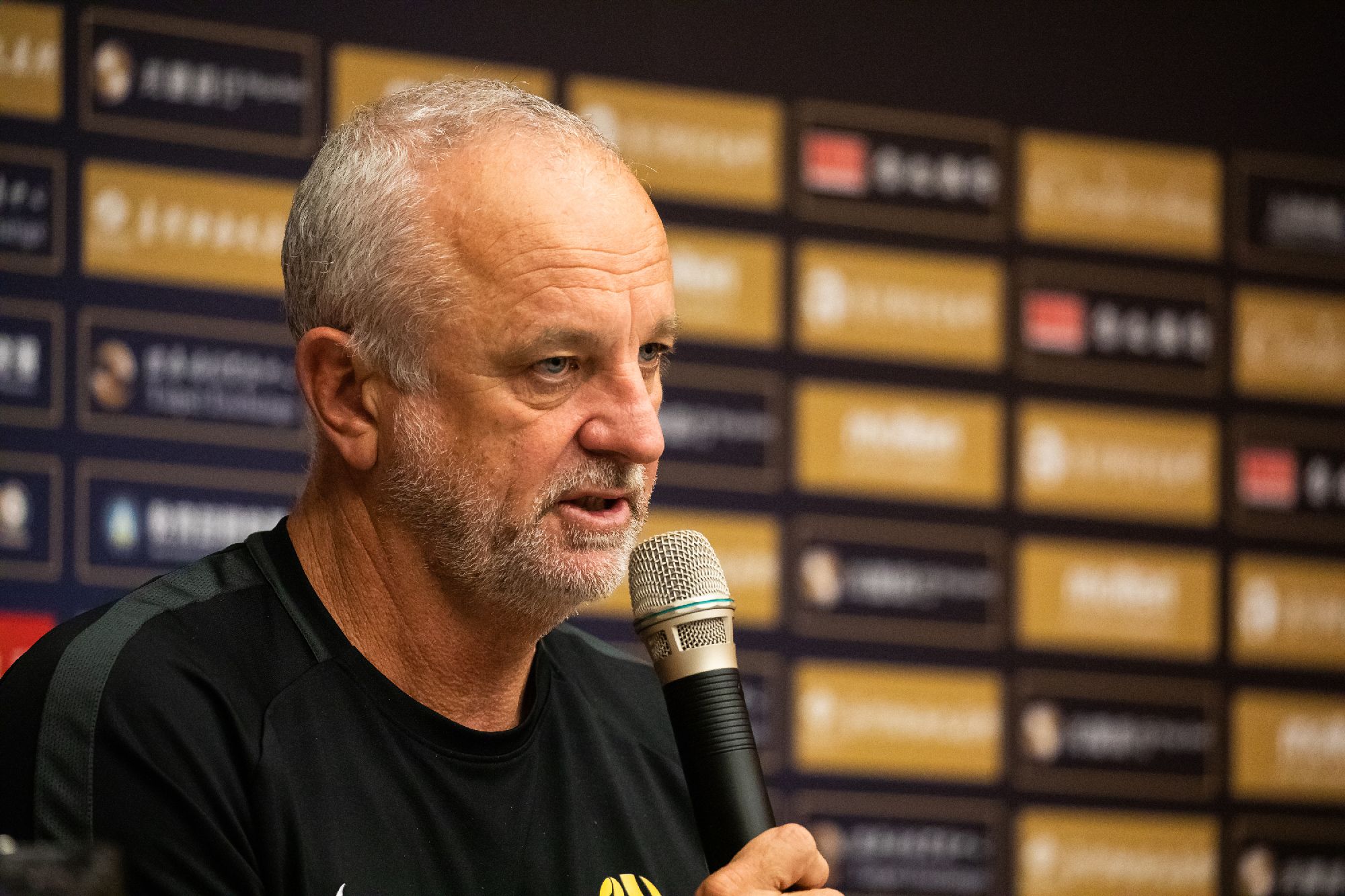 Graham Arnold at pre-match press conference Graham Arnold at pre-match press conference