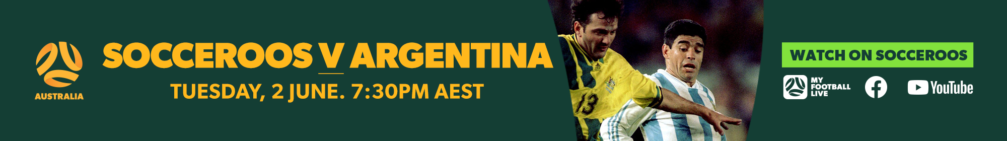 Socceroos Australia v Argentina Thin Banner Socceroos Australia v Argentina Thin Banner