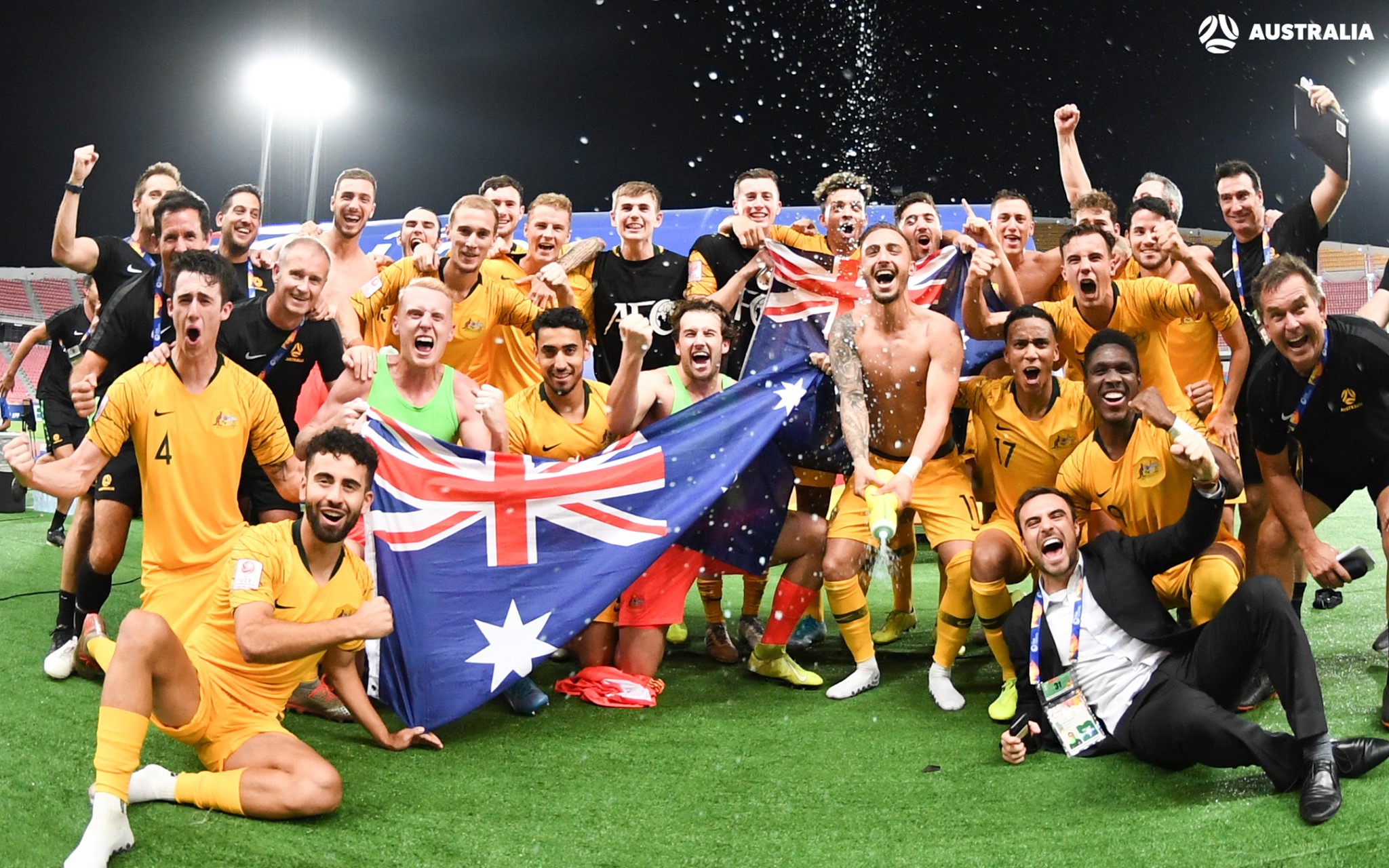 Australia U-23's celebrate Australia U-23's celebrate