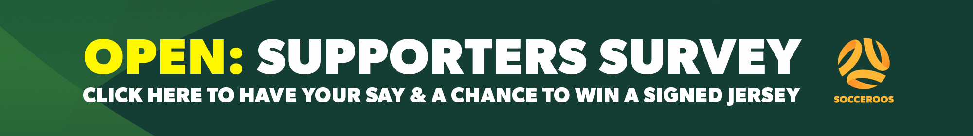 Socceroos Supporters Survey Thin Banner Socceroos Supporters Survey Thin Banner