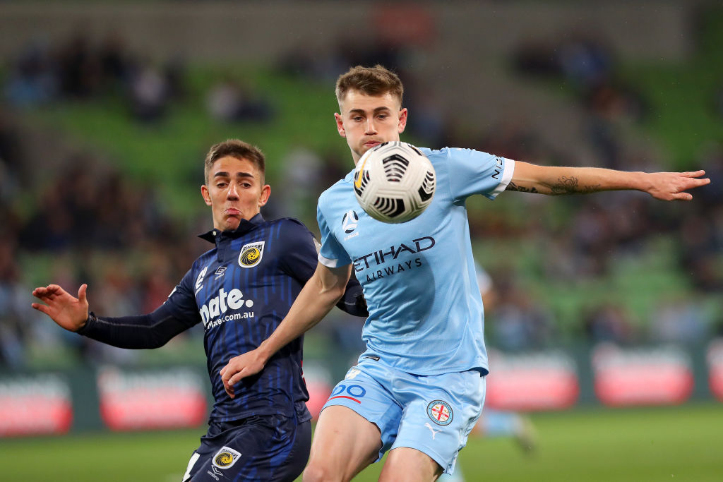 Metcalfe in action against Central Coast Mariners in the 2020/21 A-League season Metcalfe in action against Central Coast Mariners in the 2020/21 A-League season