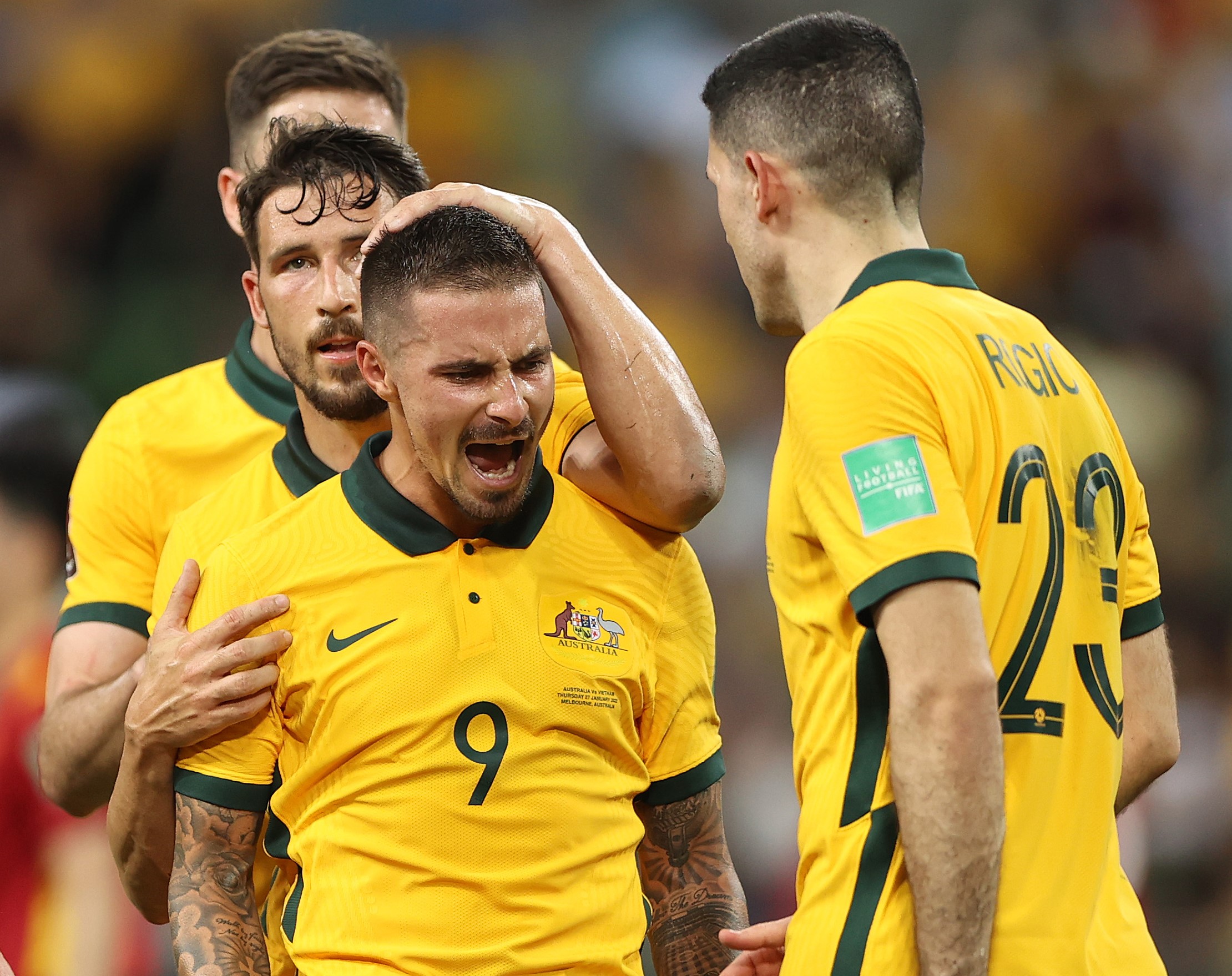 Jamie Maclaren celebrates a goal Jamie Maclaren celebrates a goal