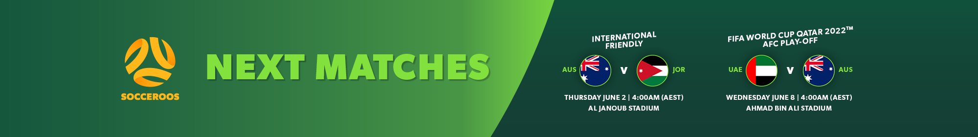 Socceroos next fixtures thin banner Socceroos Next Fixtures - June Playoffs