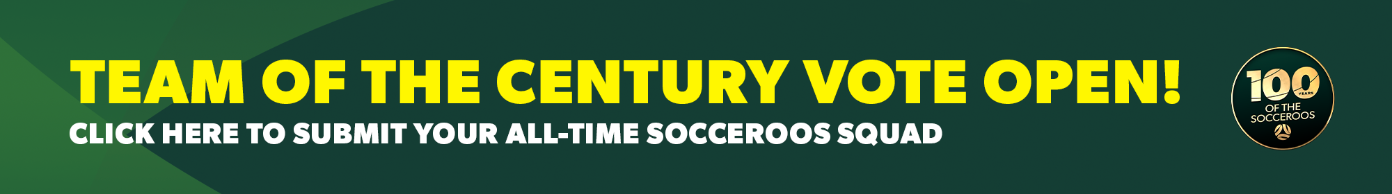 100 years team of the century vote thin banner 100 years team of the century vote thin banner