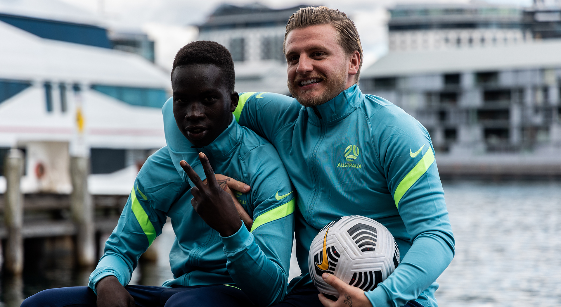 Garang Kuol and Jason Cummings - Socceroos Garang Kuol and Jason Cummings