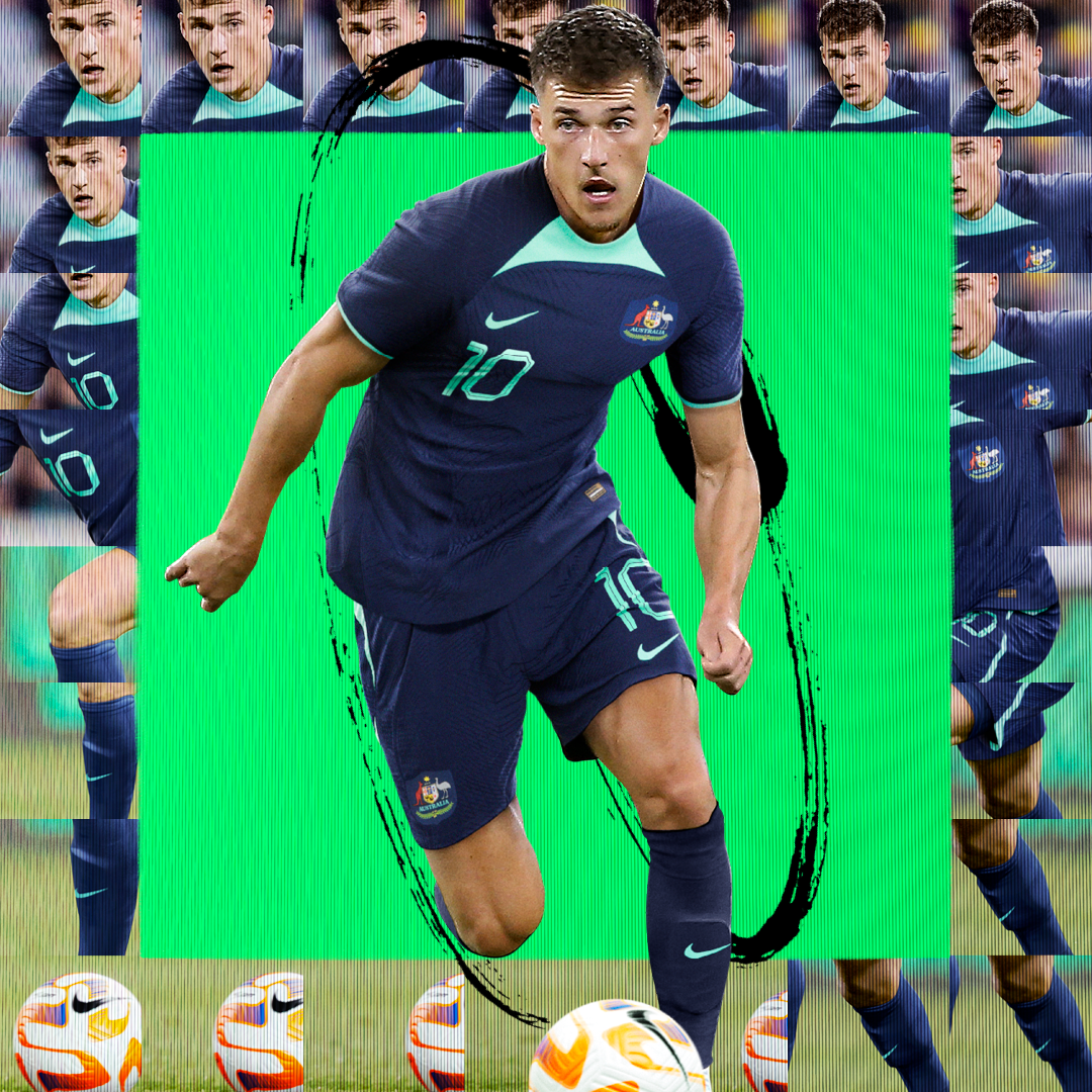 Socceroos Ajdin Hrustic new away jersey 2022 1x1 tile Socceroos Ajdin Hrustic new away jersey 2022