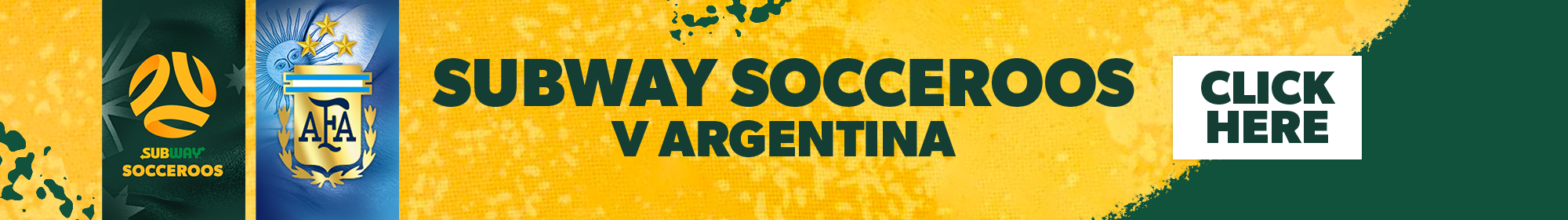 Socceroos v Argentina Thin Banner Socceroos v Argentina Thin Banner