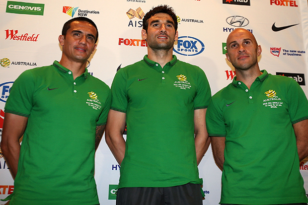 Cahill and Mark Bresciano will be joint vice-captains of the Socceroos in Brazil. Cahill and Mark Bresciano will be joint vice-captains of the Socceroos in Brazil.