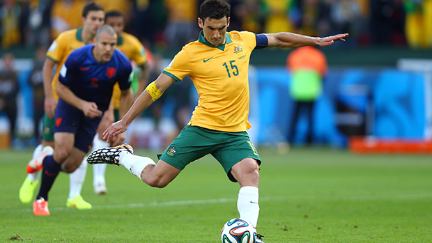 Jedinak converted from the penalty spot to give Australia a 2-1 lead against Holland. Jedinak converted from the penalty spot to give Australia a 2-1 lead against Holland.