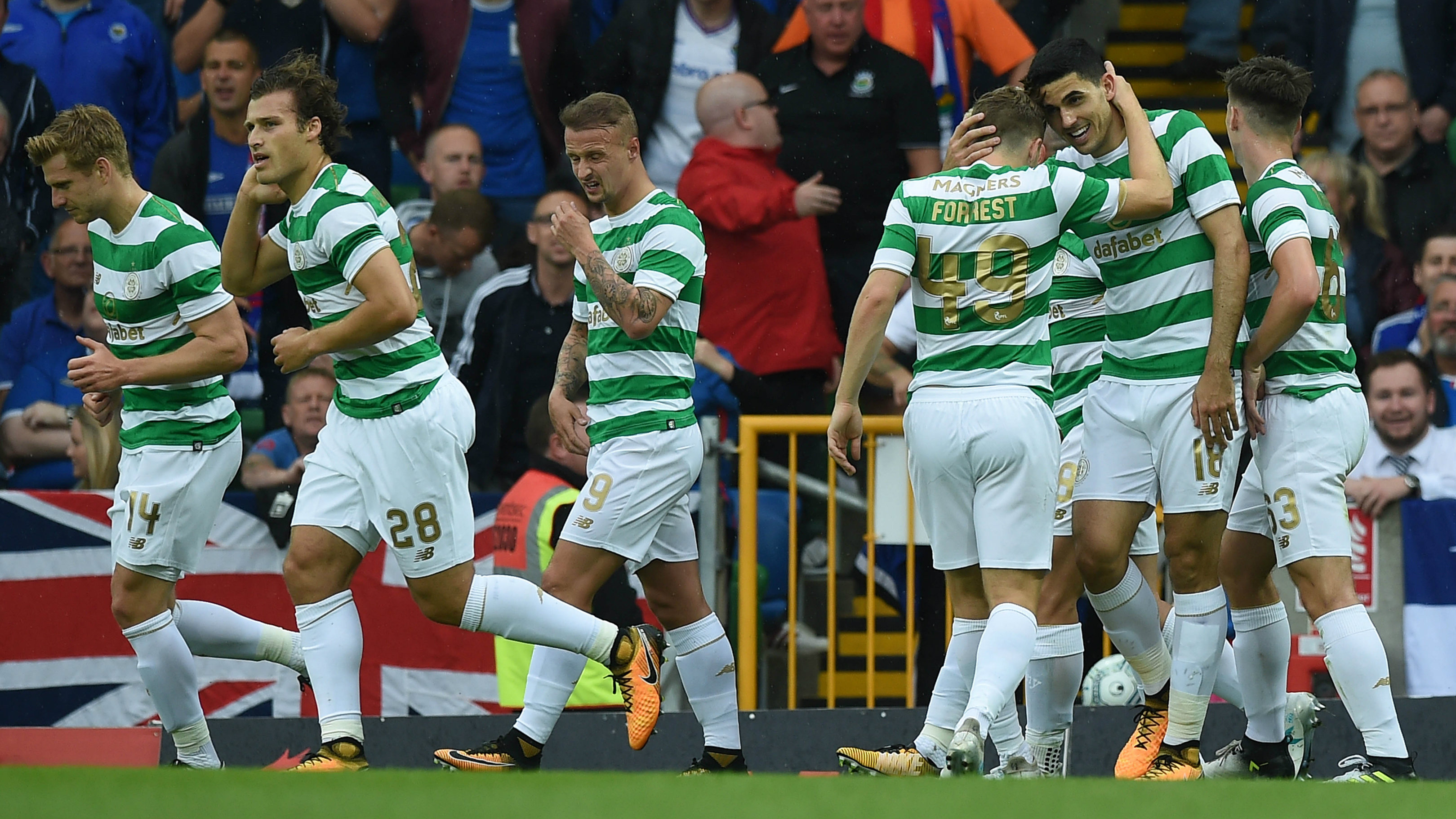 Caltex Socceroo Tom Rogic celebrates scoring a goal for Celtic. Caltex Socceroo Tom Rogic celebrates scoring a goal for Celtic.