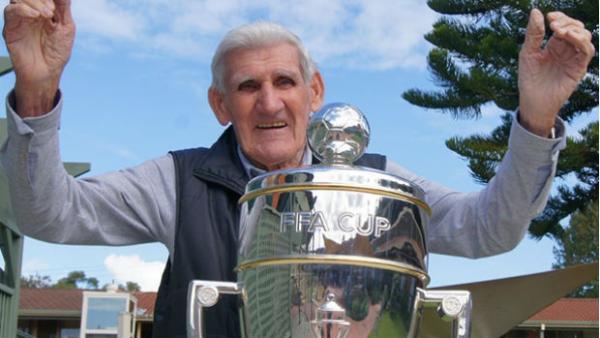 Former Socceroo Joe Marston with the Westfield FFA Cup trophy. Former Socceroo Joe Marston with the Westfield FFA Cup trophy.