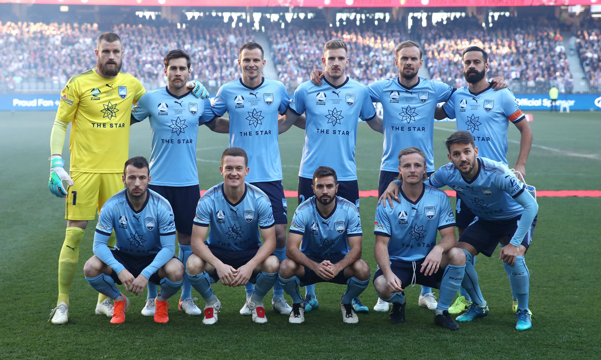 Rhyan Grant and Andrew Redmayne line up for Sydney FC in the Hyundai A-League Grand Final 2018/19
