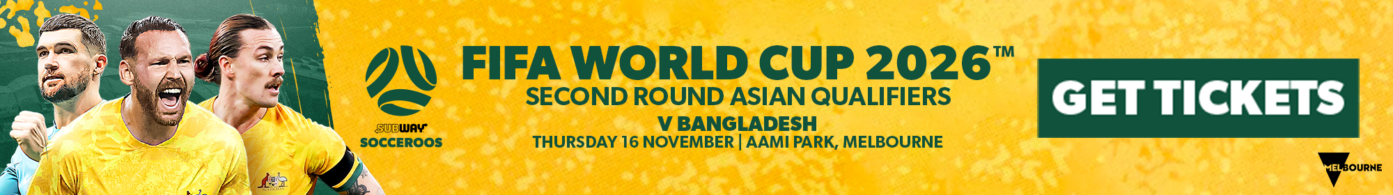 Socceroos v Bangladesh in AAMI Park - get tickets