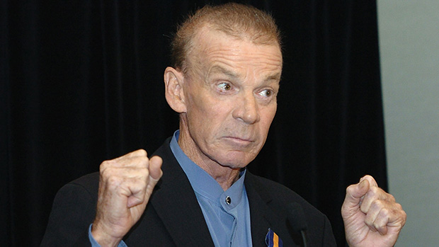 Johnny Warren is honoured with the Centennial Medal of honour in 2004.