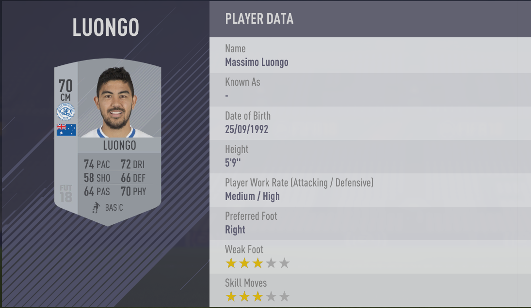 Massimo Luongo - FIFA 18