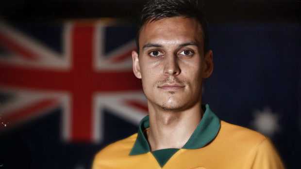 Socceroos defender Trent Sainsbury is photographed during a team portrait session.