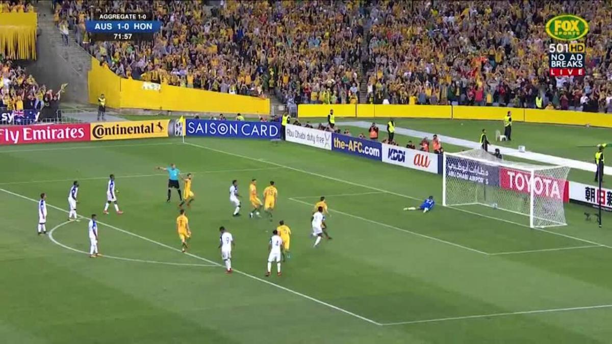 Jedinak makes it 2-0 from the penalty spot v Honduras in 2018 FIFA World Cup Playoff