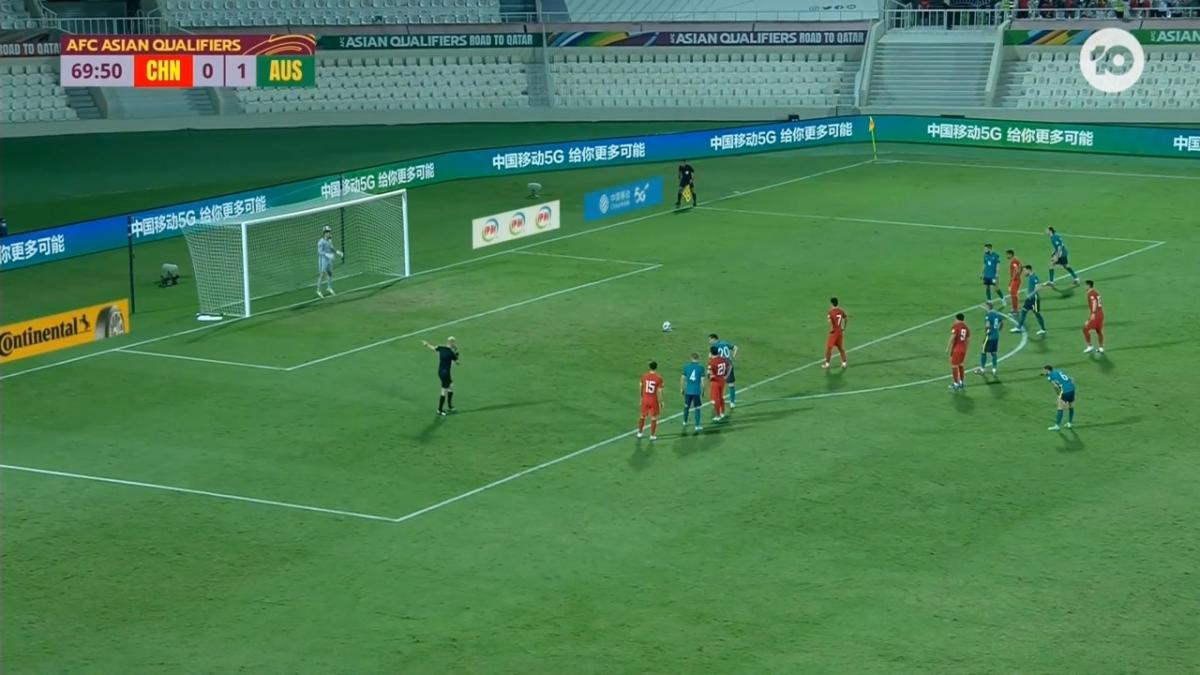 GOAL: Wu Lei: China equalise from the penalty spot