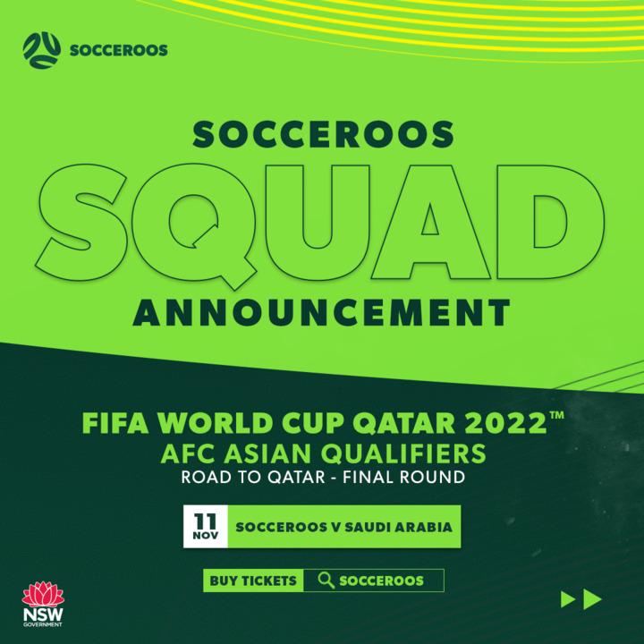 Squad Announcement: Socceroos' March FIFA World Cup Qualifiers