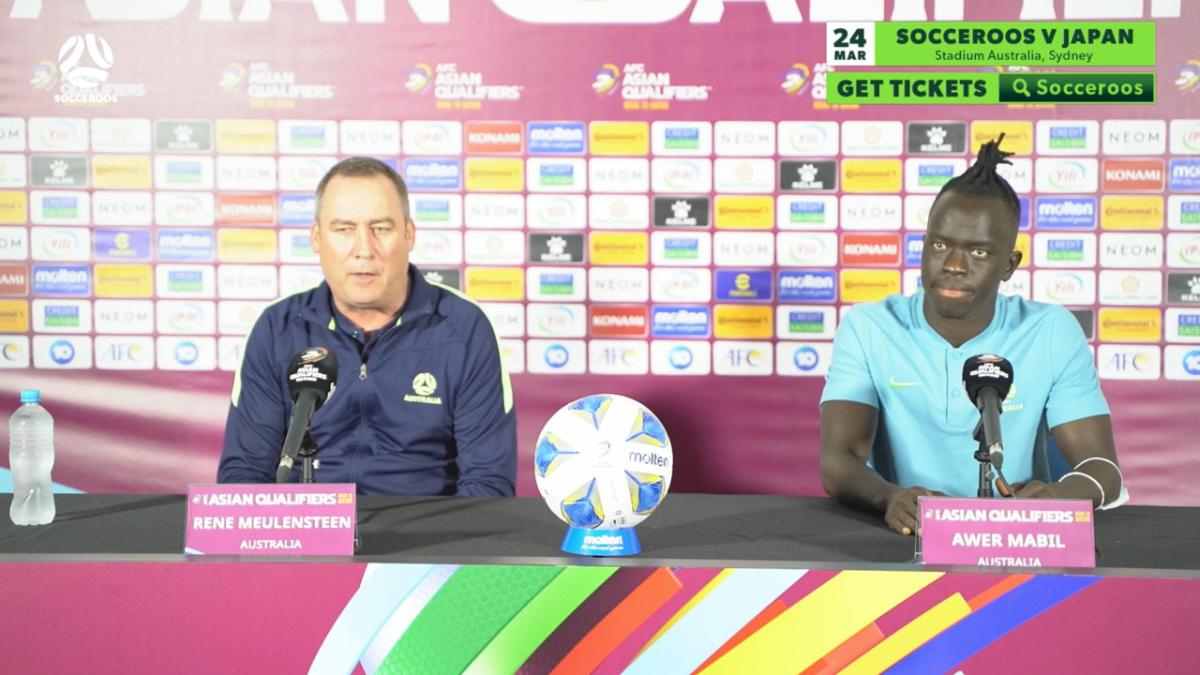 These are the games players live for: Rene Meulensteen & Awer Mabil | Pre-Match Press Conference | Socceroos