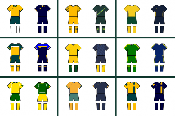 Socceroos jerseys grid
