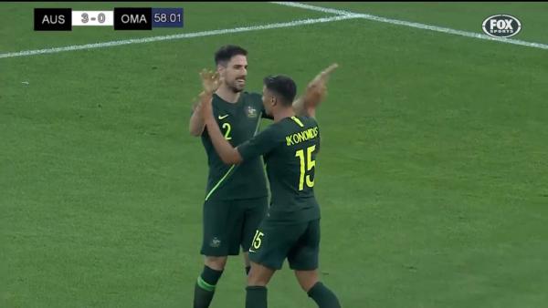 Milos Degenek's first Socceroos goal