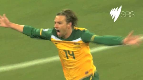 Brett Holman doubles the Socceroos' lead v Serbia at FIFA World Cup 2010