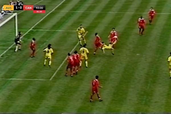 Frank Farina's overhead goal gives Socceroos lead over Canada FIFA World Cup 1994 play-off